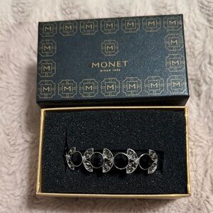 Monet Black and Silver Crescent Bracelet